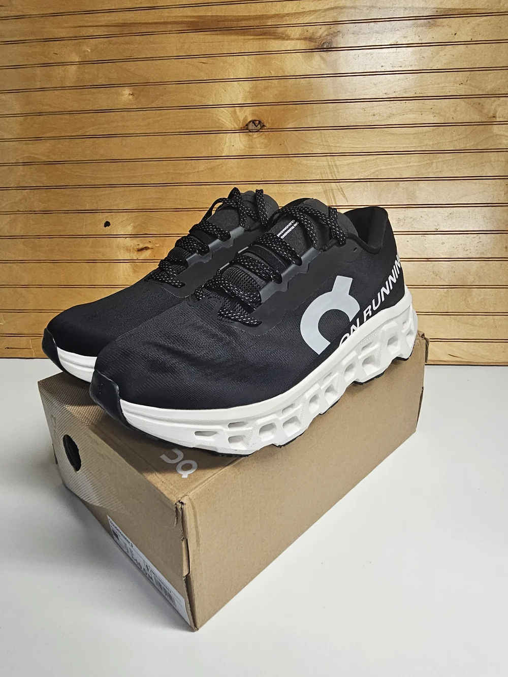 On Running Men's Cloudmonster 3 Black/White Running Shoes